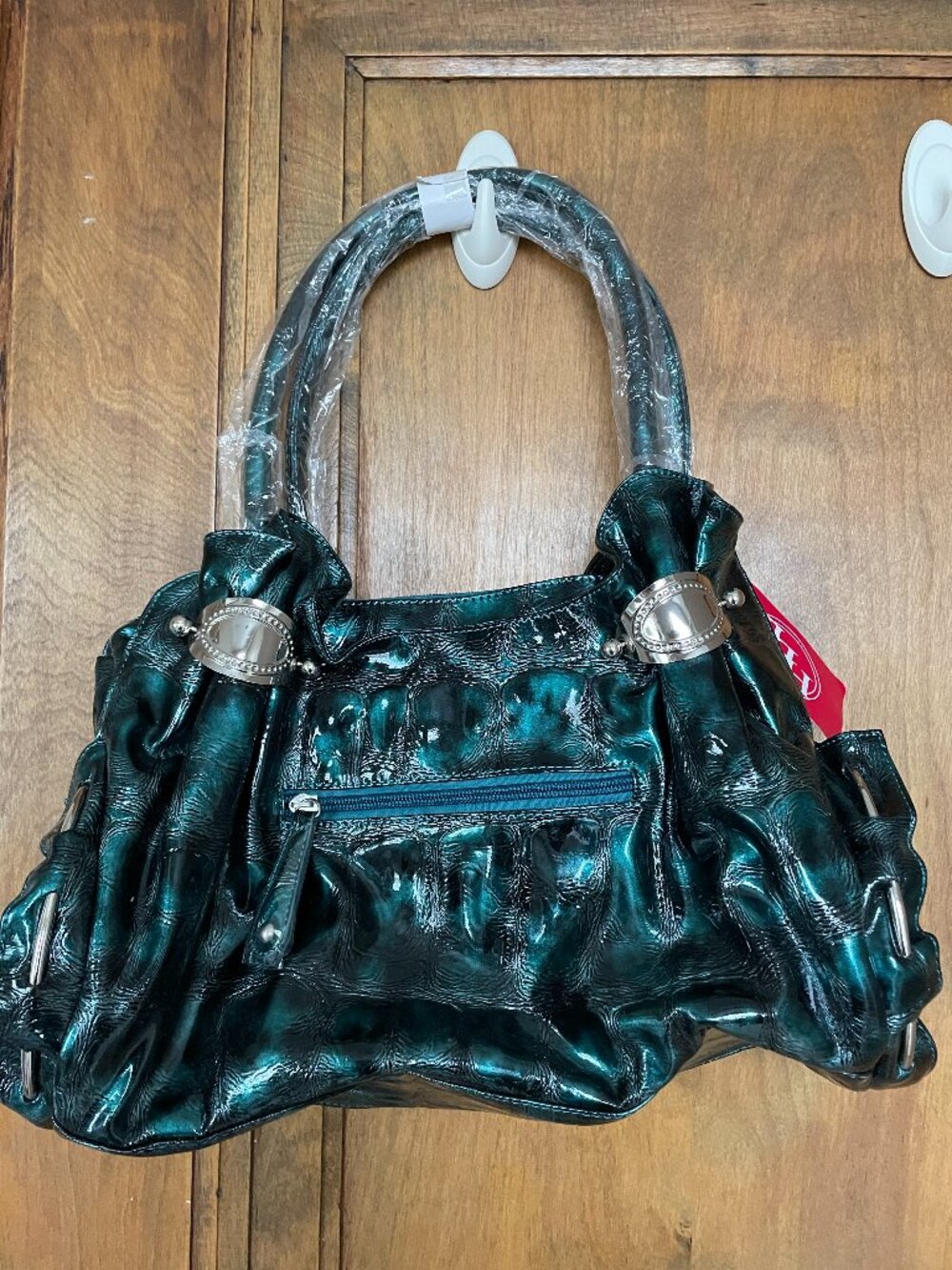 VTG Green / Teal / Siver Iridescent Decorative Shoulder Bag Purse